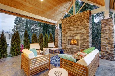Outdoor Masonry Fireplace