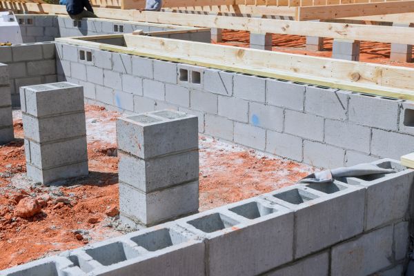 Cement Block Installation in Barrington